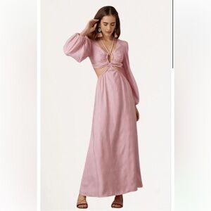 IORANE Elegant Pink Long-Sleeve Dress. Size L